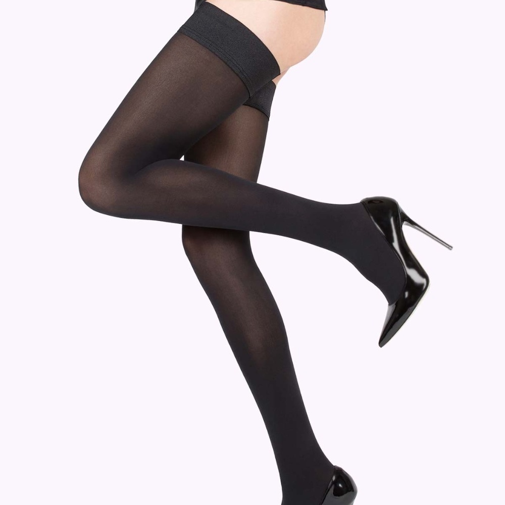 Black Thigh High Stockings